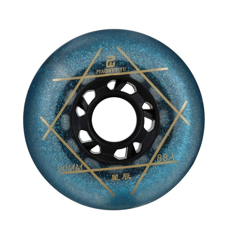 SzBlaZe Roller Skate Wheels  88A Hardness  Wear-Resisting  Good Grip  PU  Blue  Unisex  72mm  76mm  80mm  4 Pack - Image 2